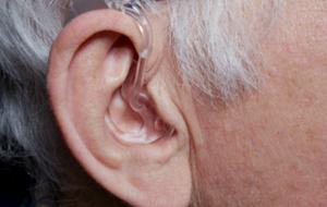 male ear with hearingaid