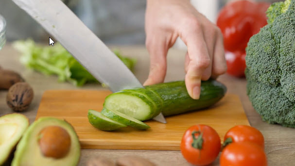 nutrition cucumbers chopping board