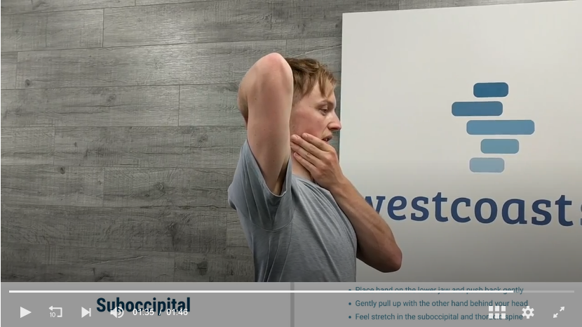 screenshot at simple stretches for the neck great for posture and neck pain